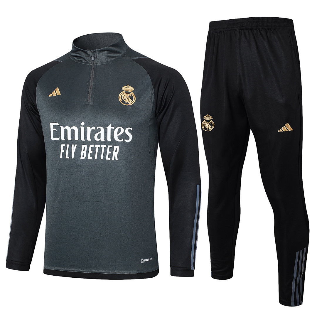 23/24 Real Madrid Half-Zip Men's Training Kit Dark Gray