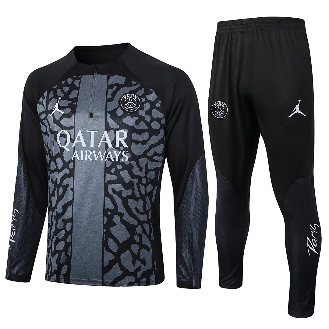23/24 PSG Half-Zip Men's Training Kit Black Gray Print