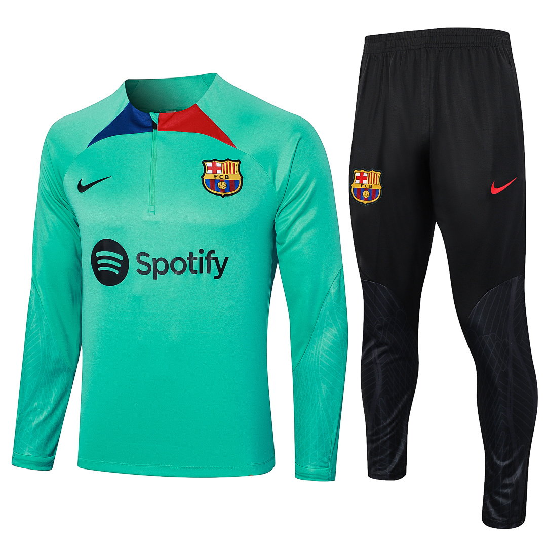 23/24 Barcelona Half-Zip Men's Training Kit Light Green