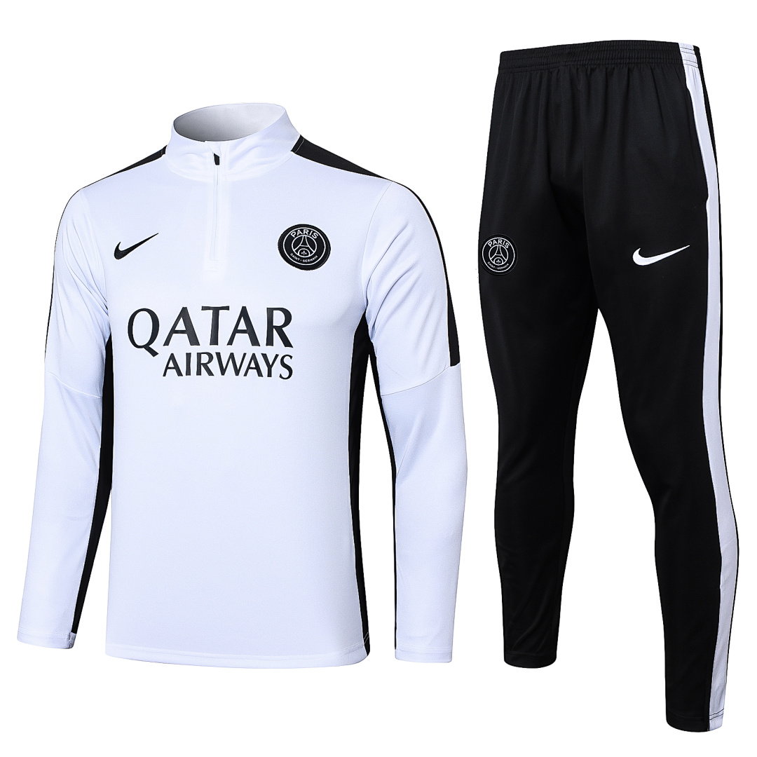 23/24 PSG Half-Zip Men's Training Kit White Shoulder Black Panel