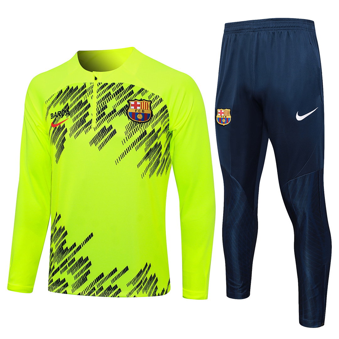 23/24 Barcelona Half-Zip Men's Training Kit Fluorescent Green