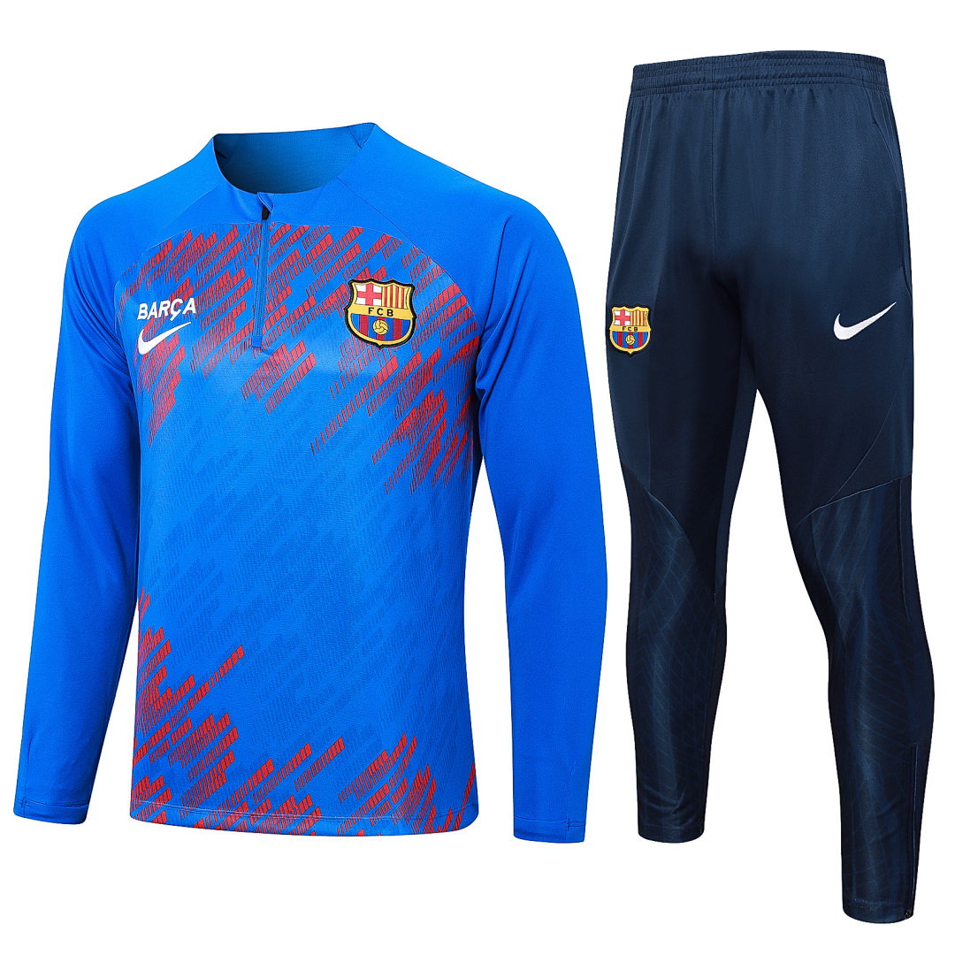 23/24 Barcelona Half-Zip Men's Training Kit Royal Blue BARCA