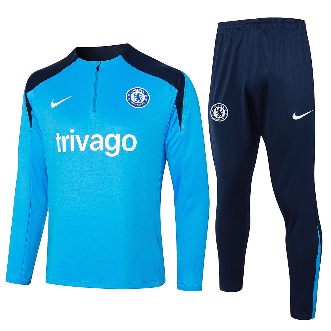 24/25 Chelsea Half-Zip Men's Training Kit Aqua Blue