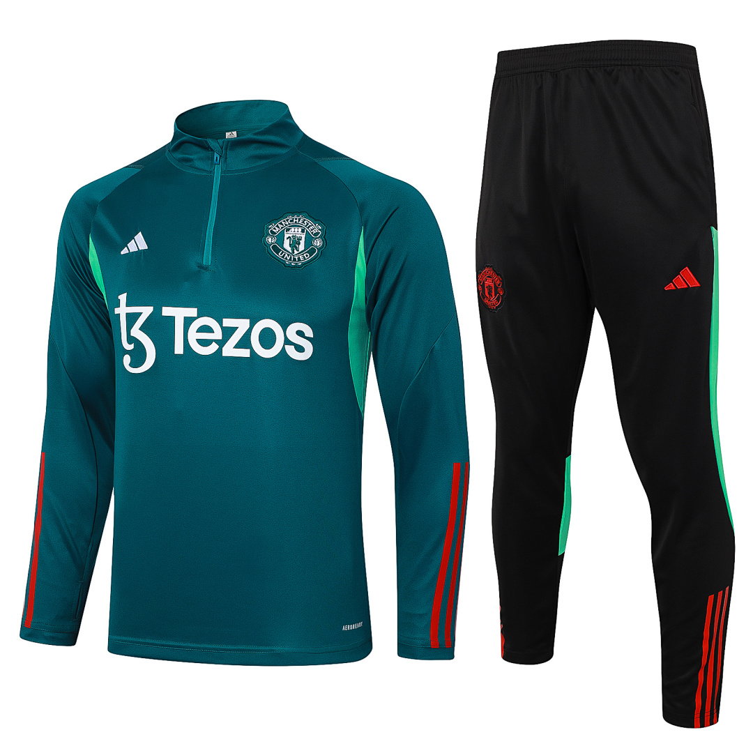 23/24 Manchester United Half-Zip Men's Training Kit Dark Green