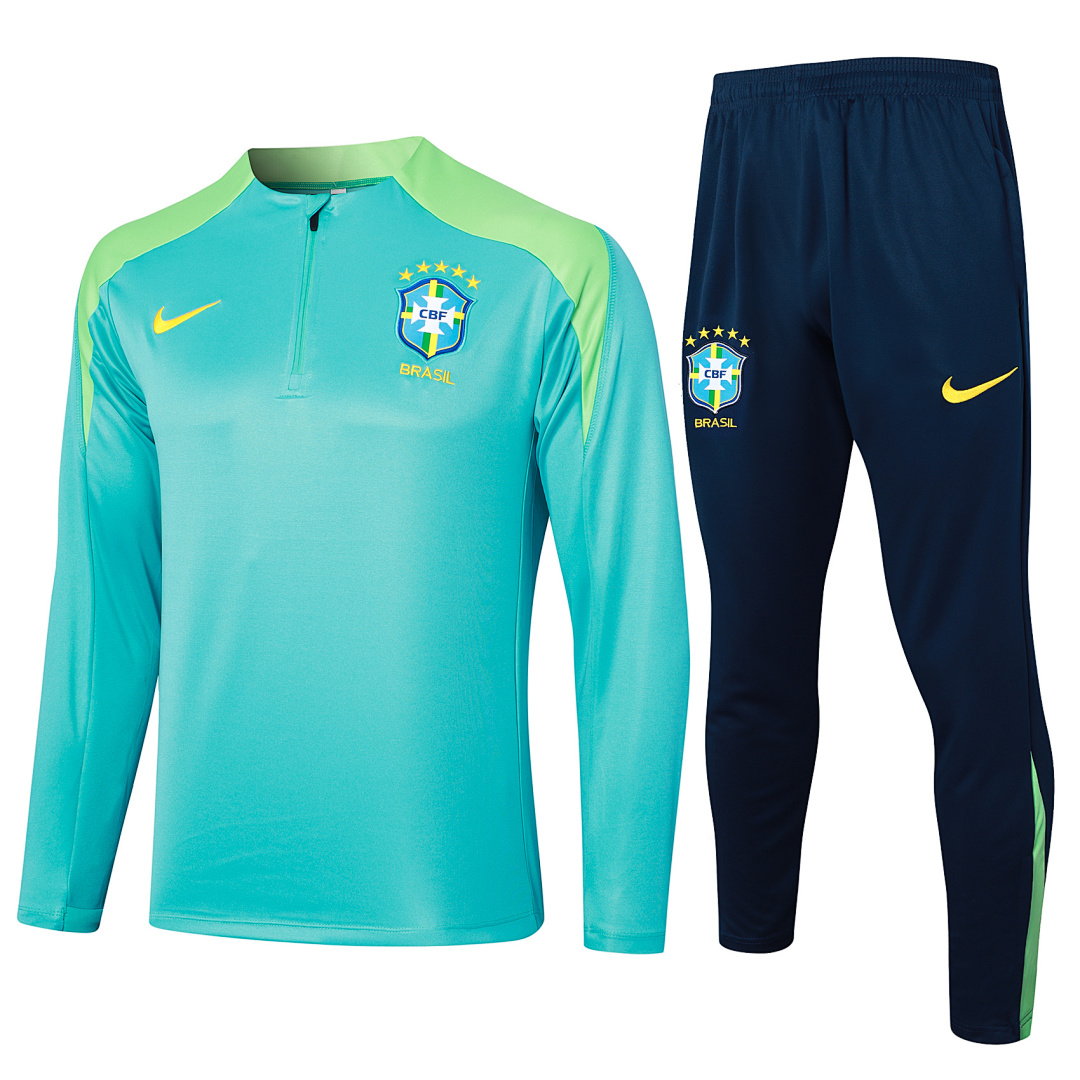 24/25 Brazil Half-Zip Men's Training Kit Aqua Blue