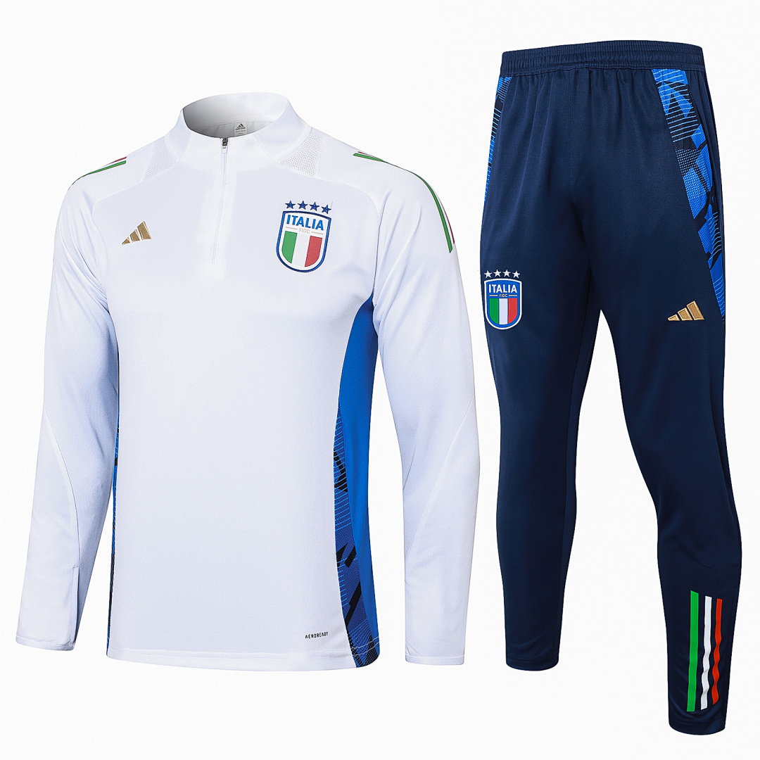 24/25 Italy Half-Zip Men's Training Kit White