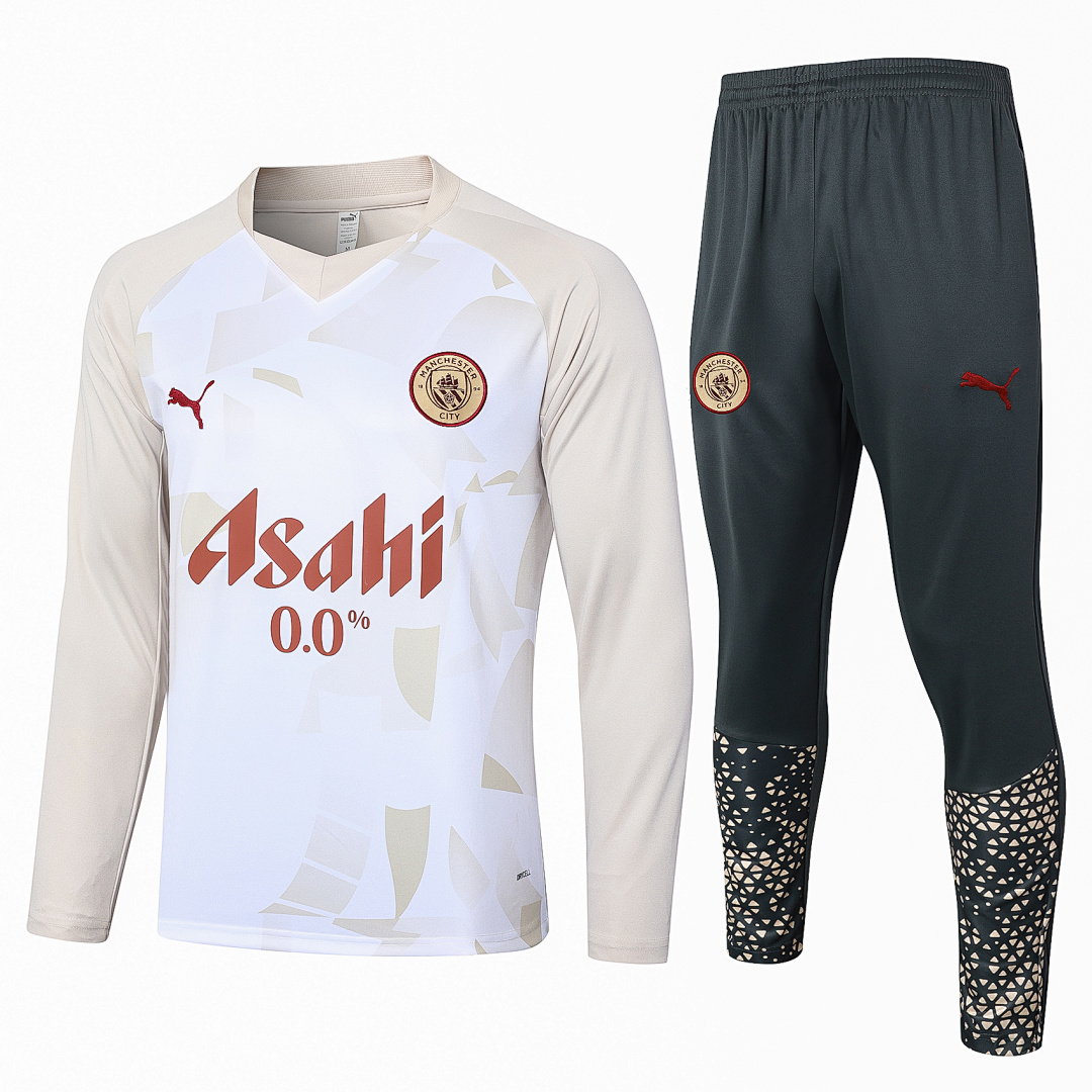 23/24 Manchester City Men's Training Kit Crew Neck Cream Print