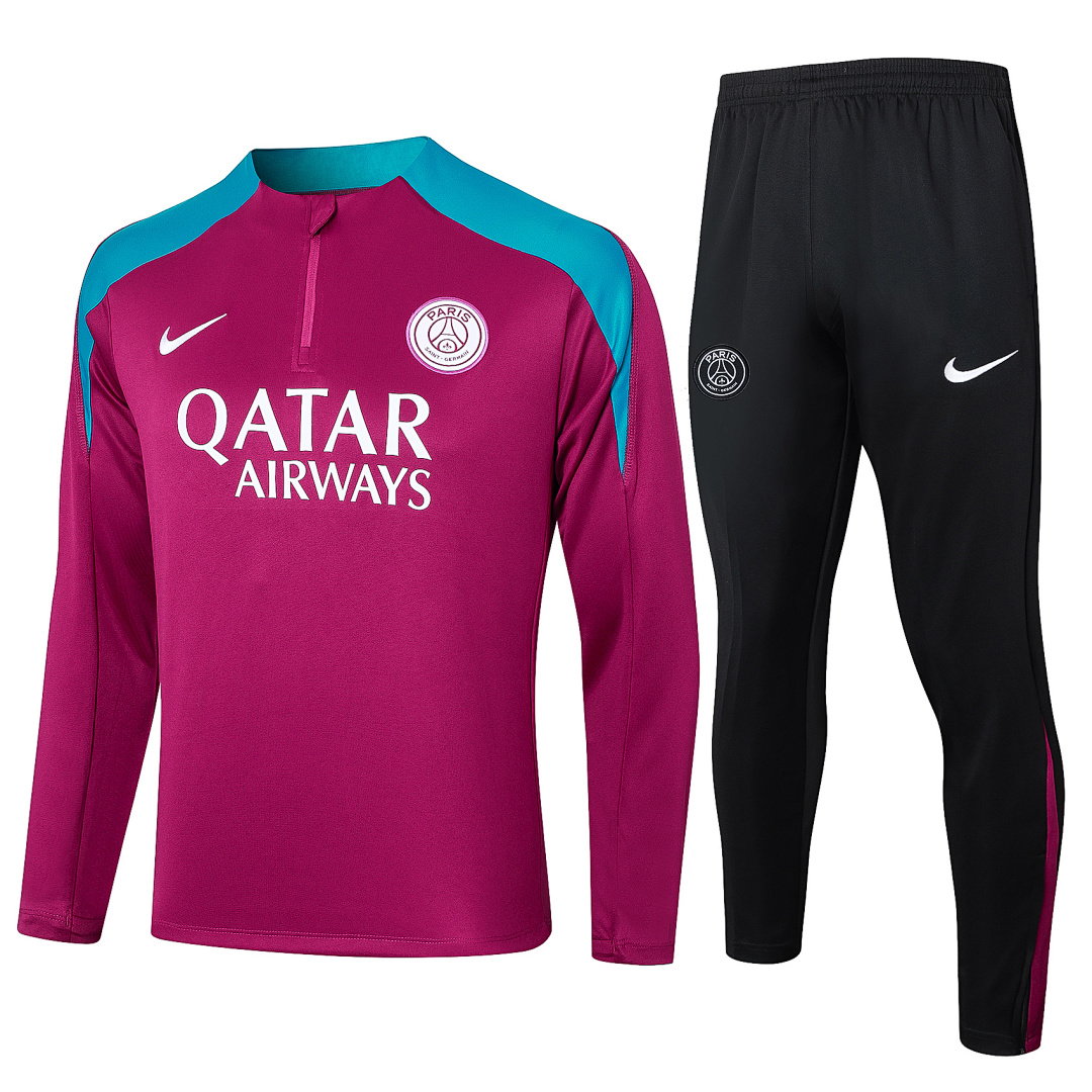 24/25 PSG Half-Zip Men's Training Kit Purple Red