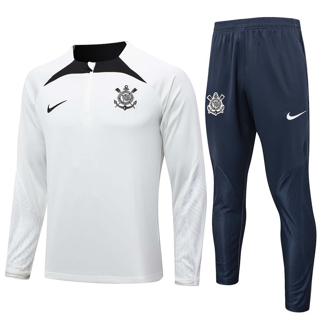 24/25 Corinthians Half-Zip Men's Training Kit Light Gray