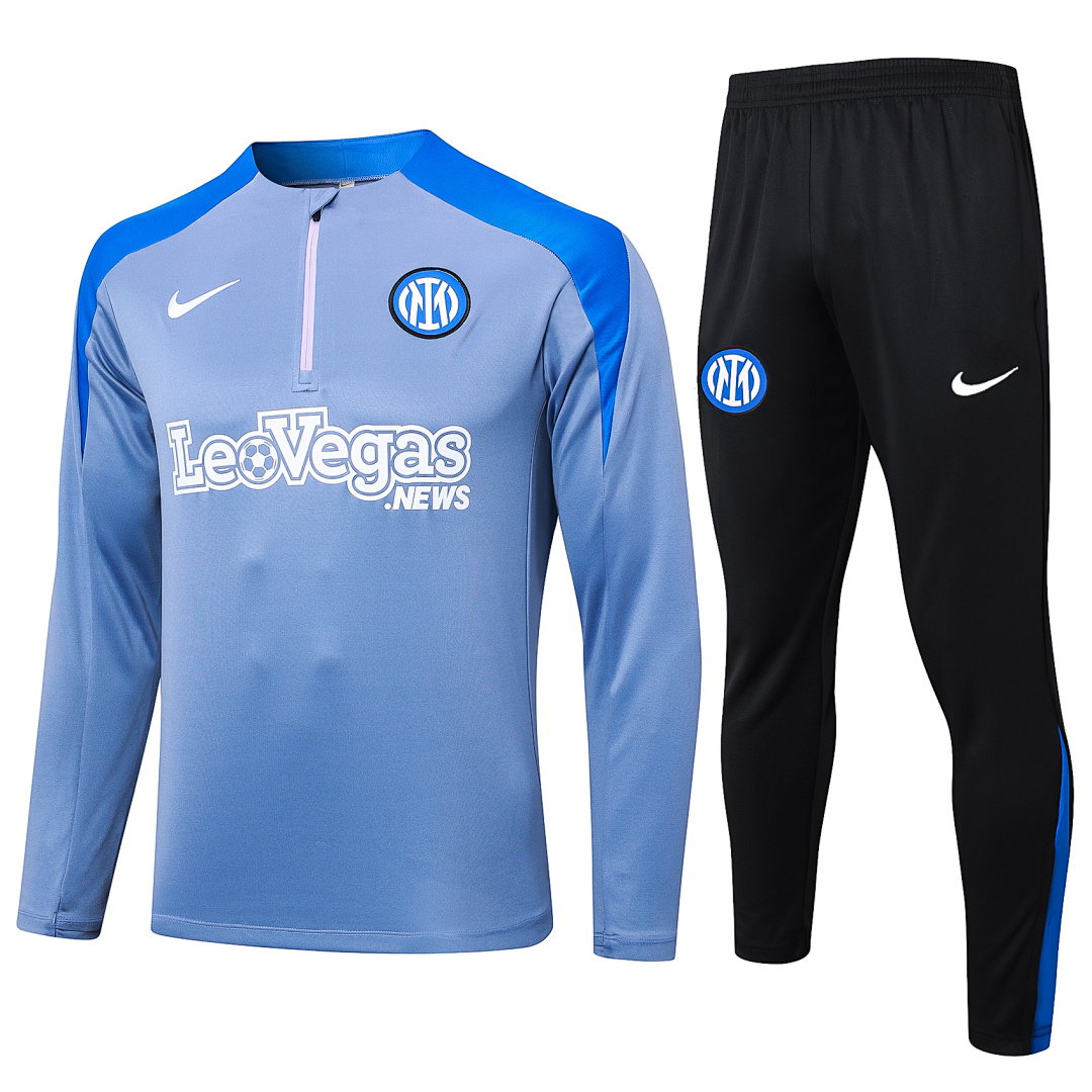 24/25 Inter Milan Half-Zip Men's Training Kit Gray Royal Blue Panel