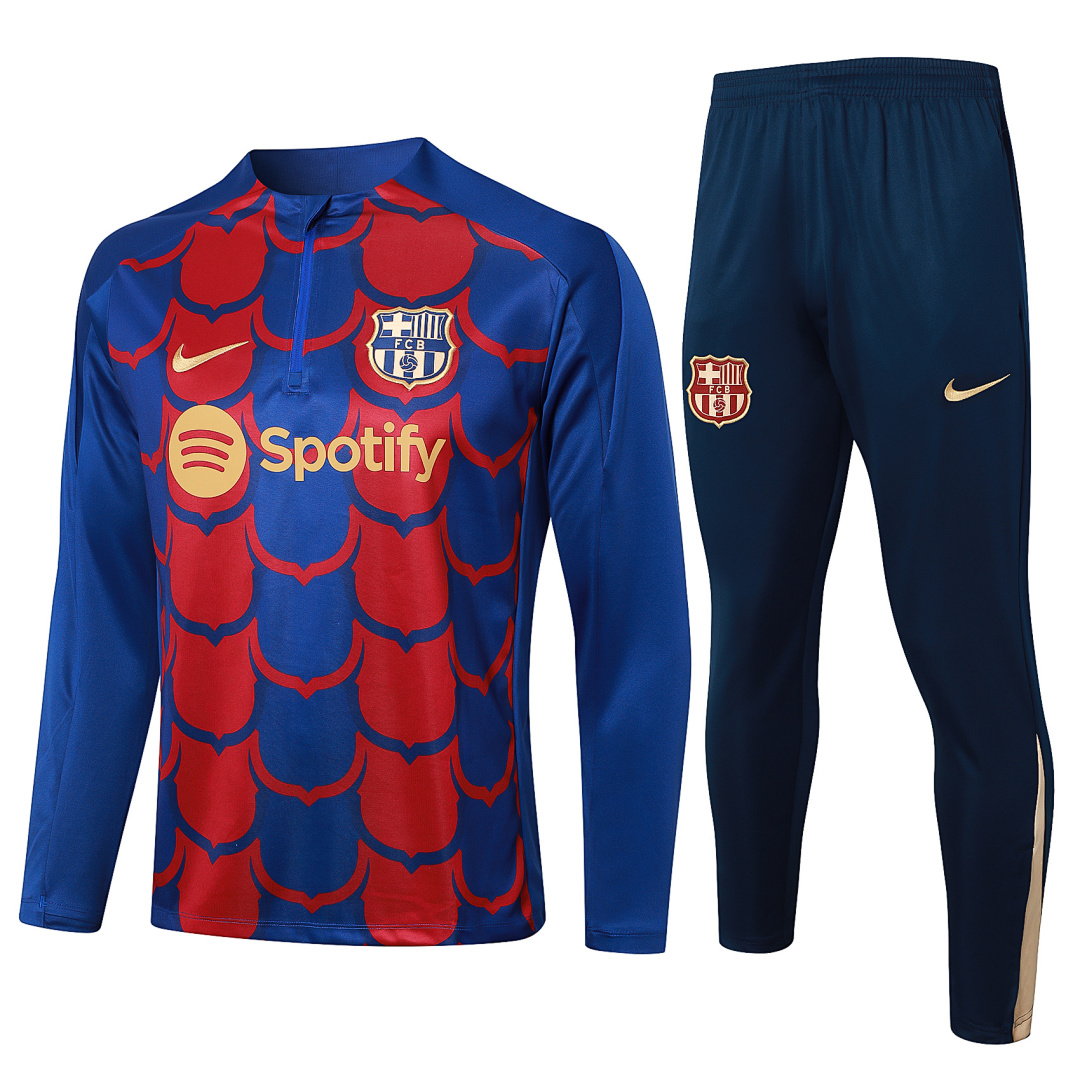 24/25 Barcelona Half-Zip Men's Training Kit Royal Blue Print