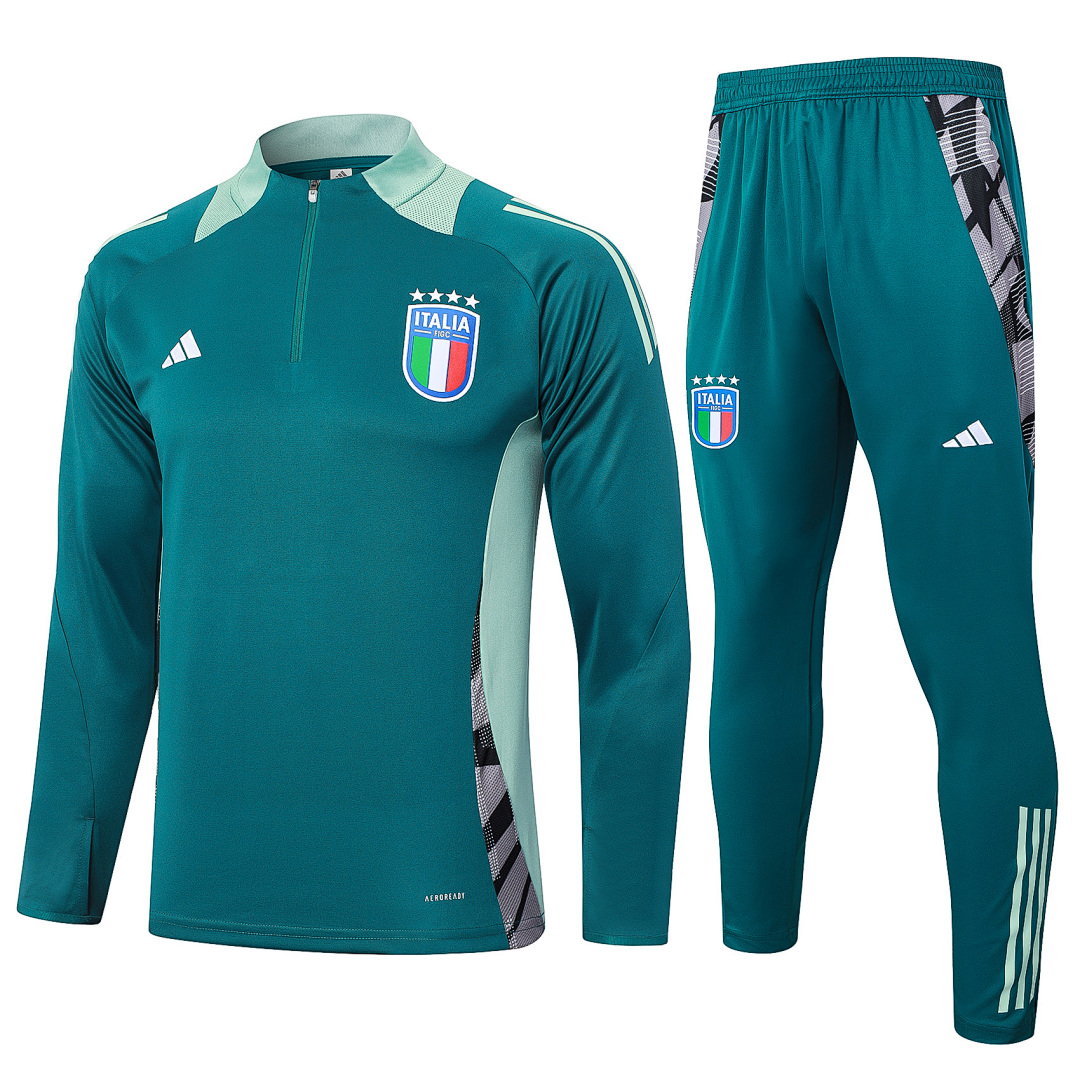24/25 Italy Half-Zip Men's Training Kit Dark Green