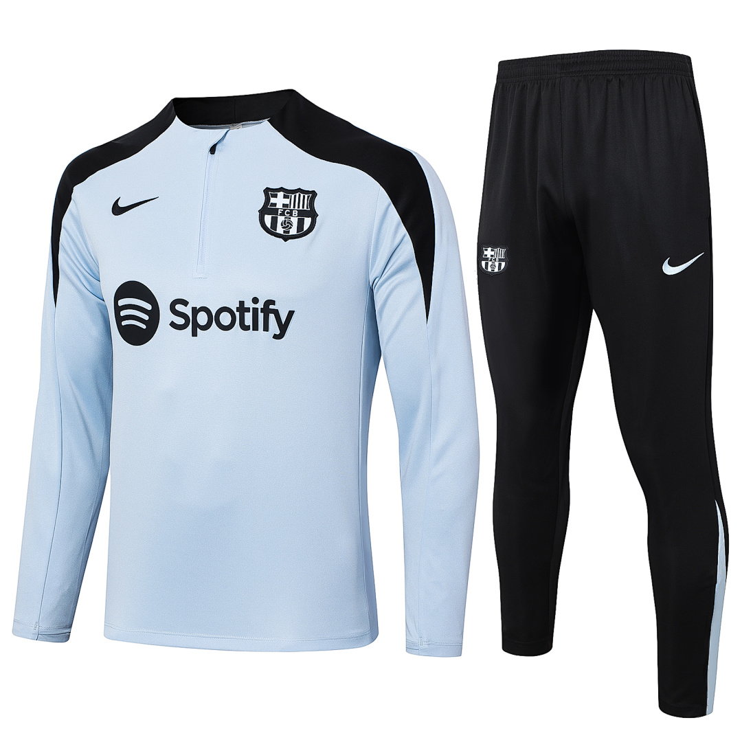 24/25 Barcelona Half-Zip Men's Training Kit Light Blue