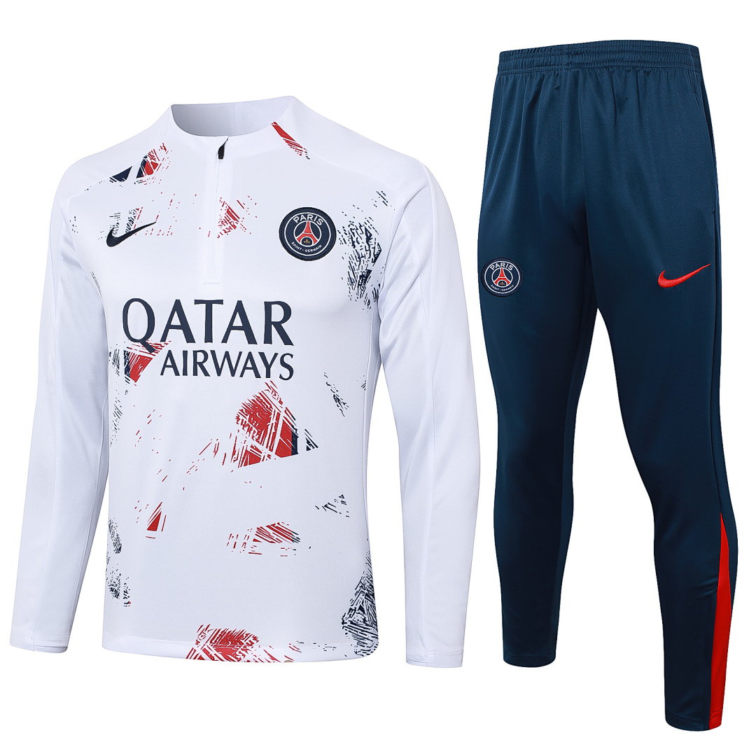 24/25 PSG Half-Zip Men's Training Kit White Print