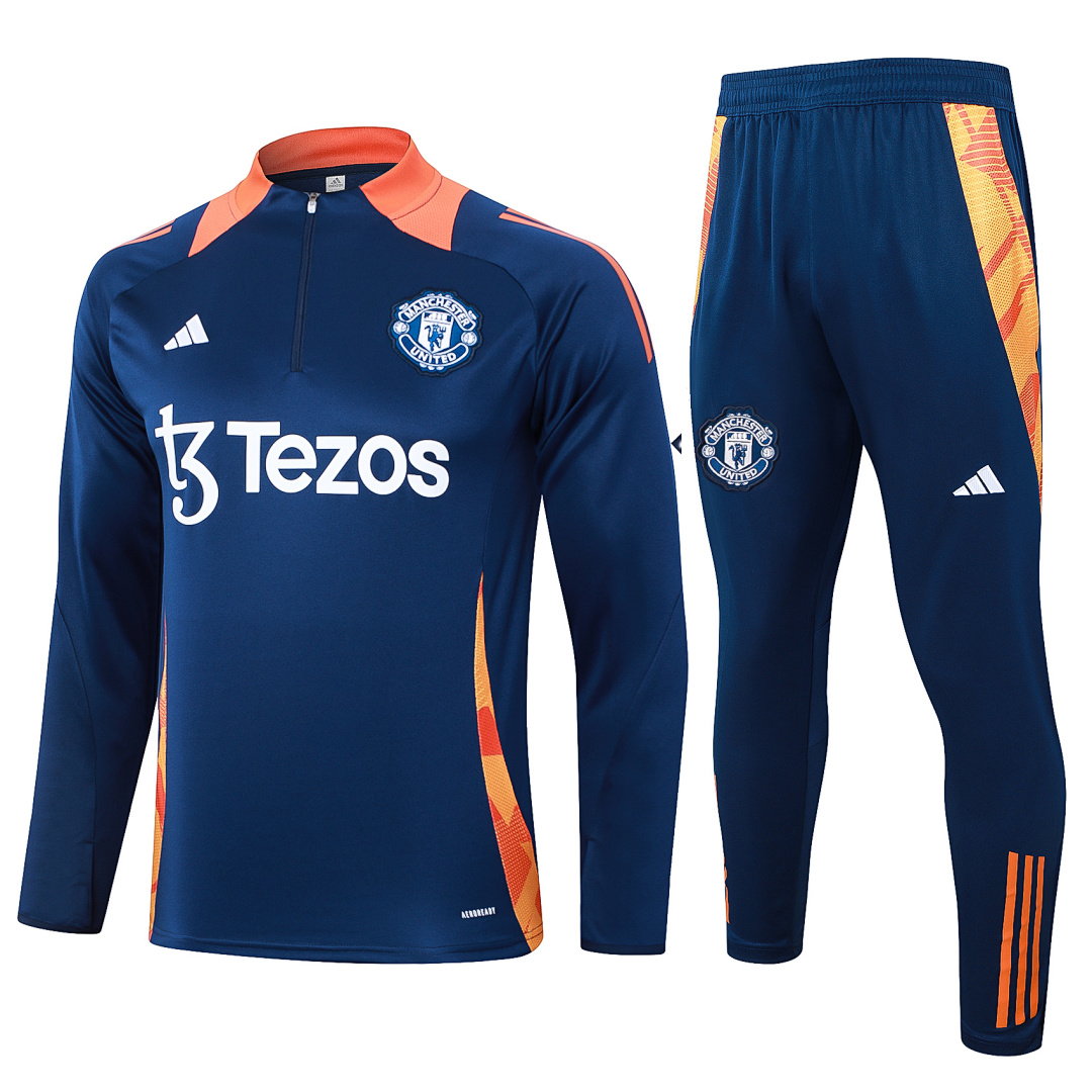 24/25 Manchester United Half-Zip Men's Training Kit Royal Blue