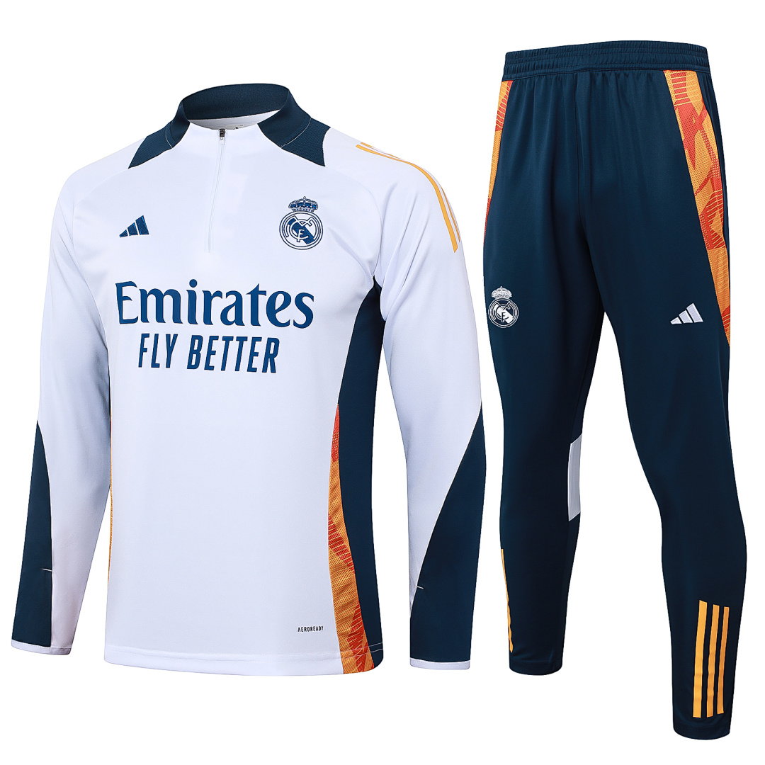 24/25 Real Madrid Half-Zip Men's Training Kit White