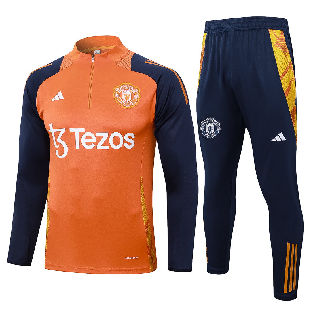 24/25 Manchester United Half-Zip Men's Training Kit Orange