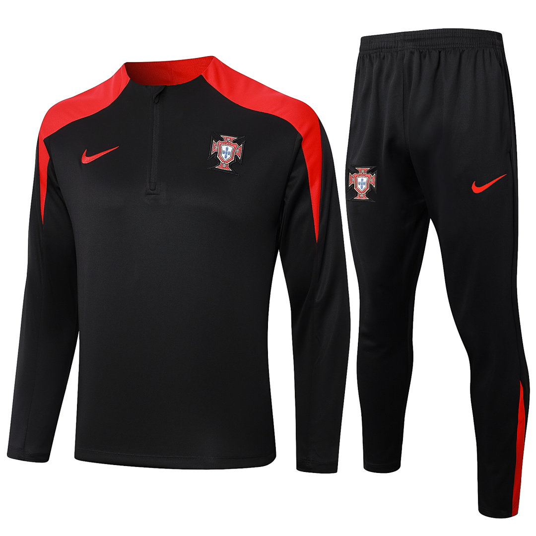 24/25 Portugal Half-Zip Men's Training Kit Black