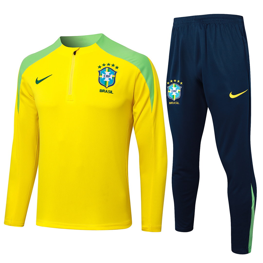 24/25 Brazil Half-Zip Men's Training Kit Yellow