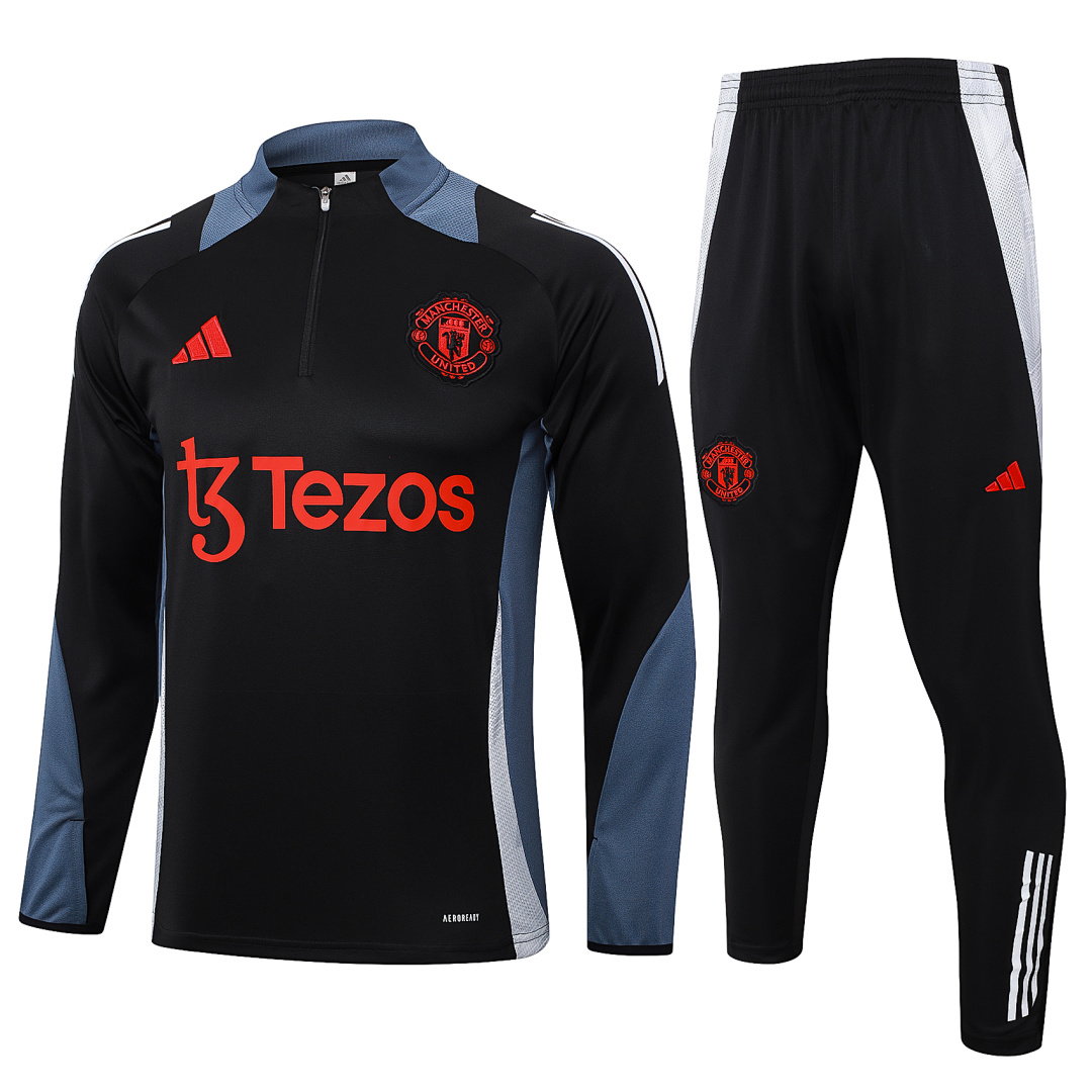 24/25 Manchester United Half-Zip Men's Training Kit Black