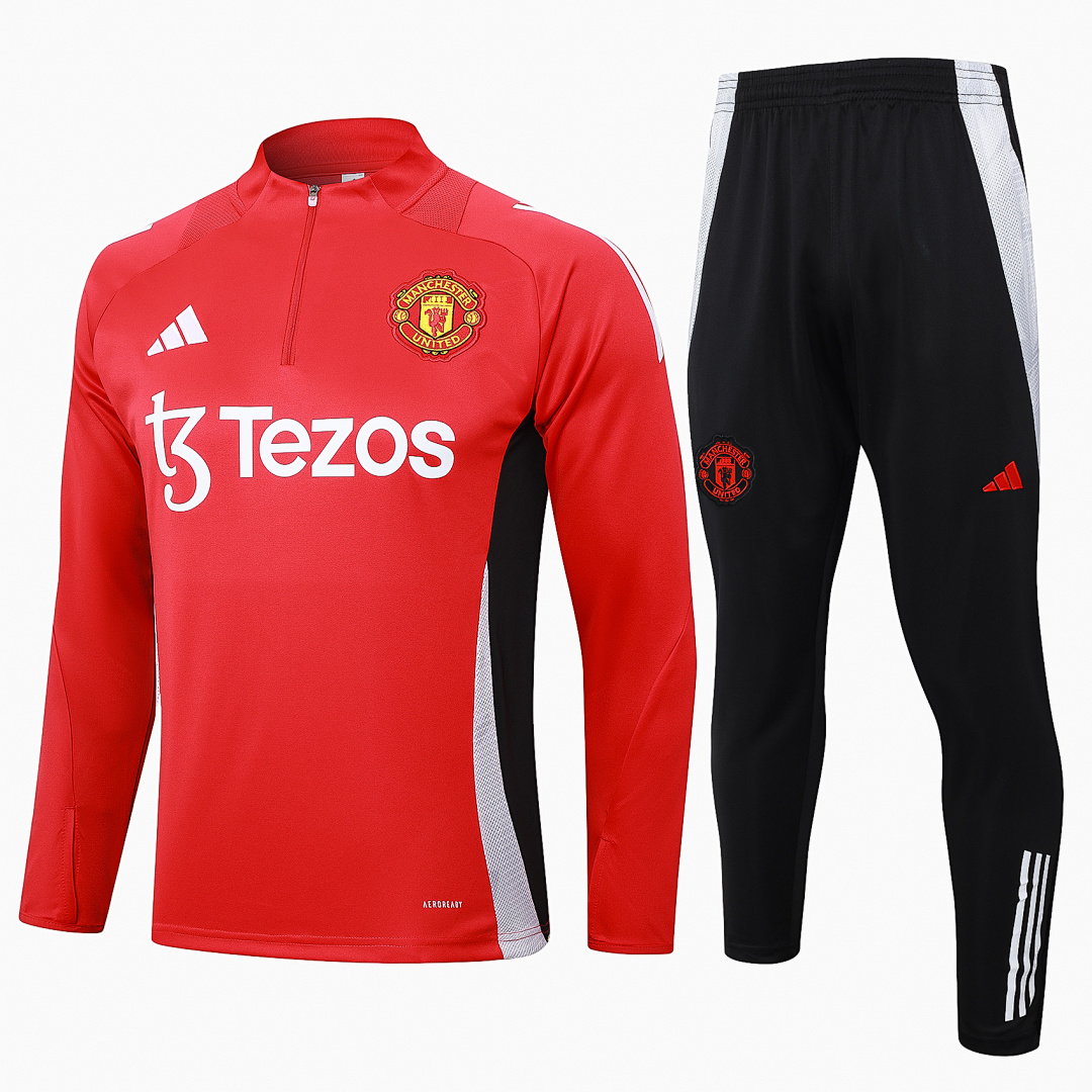 24/25 Manchester United Half-Zip Men's Training Kit Red