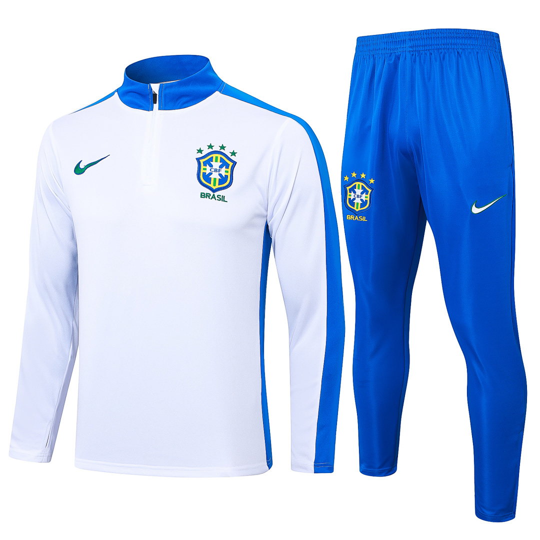24/25 Brazil Half-Zip Men's Training Kit White