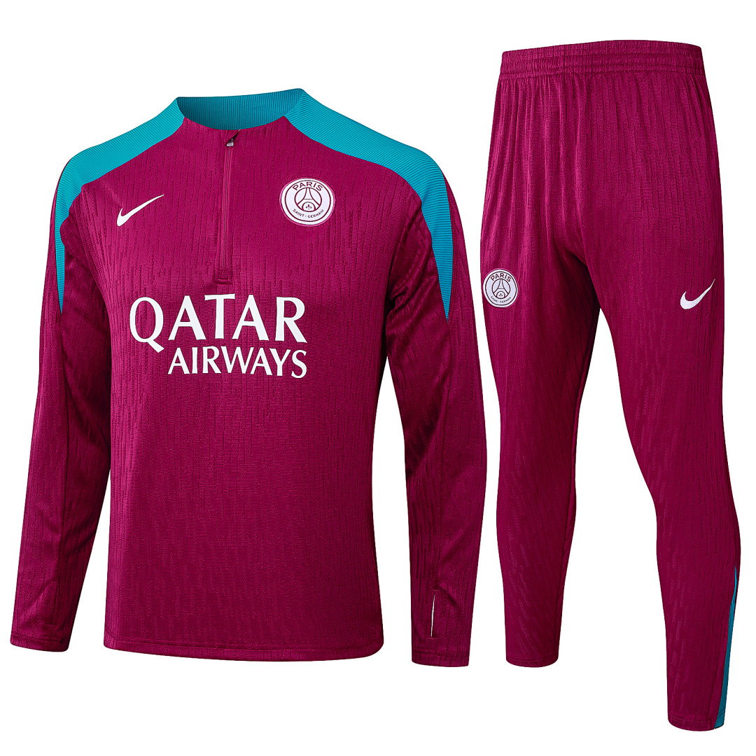 24/25 PSG Half-Zip Men's Training Kit Purple Red Player Version