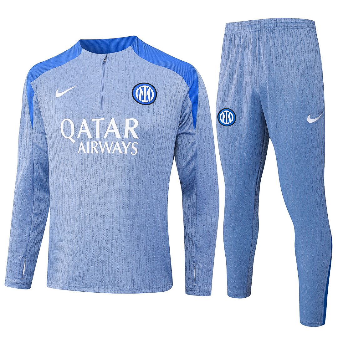 24/25 Inter Milan Half-Zip Men's Training Kit Light Blue Player Version