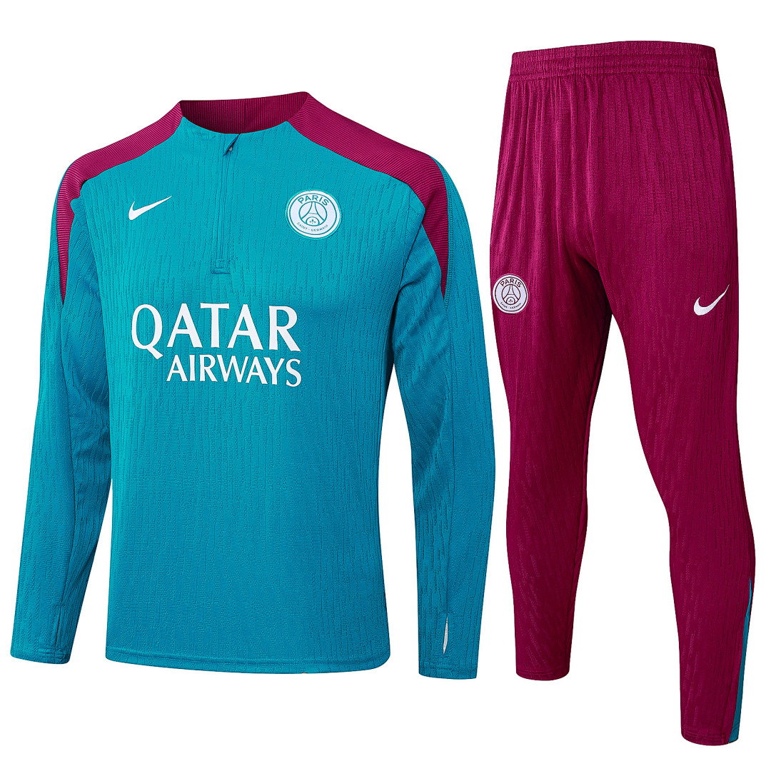 24/25 PSG Half-Zip Men's Training Kit Aqua Blue Player Version