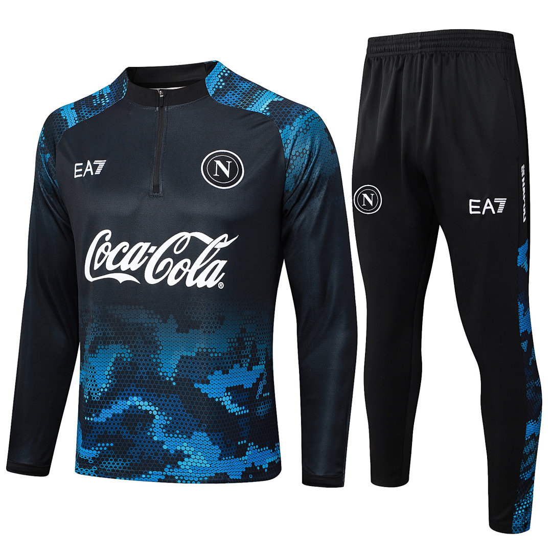 24/25 Napoli Half-Zip Men's Training Kit Black Print