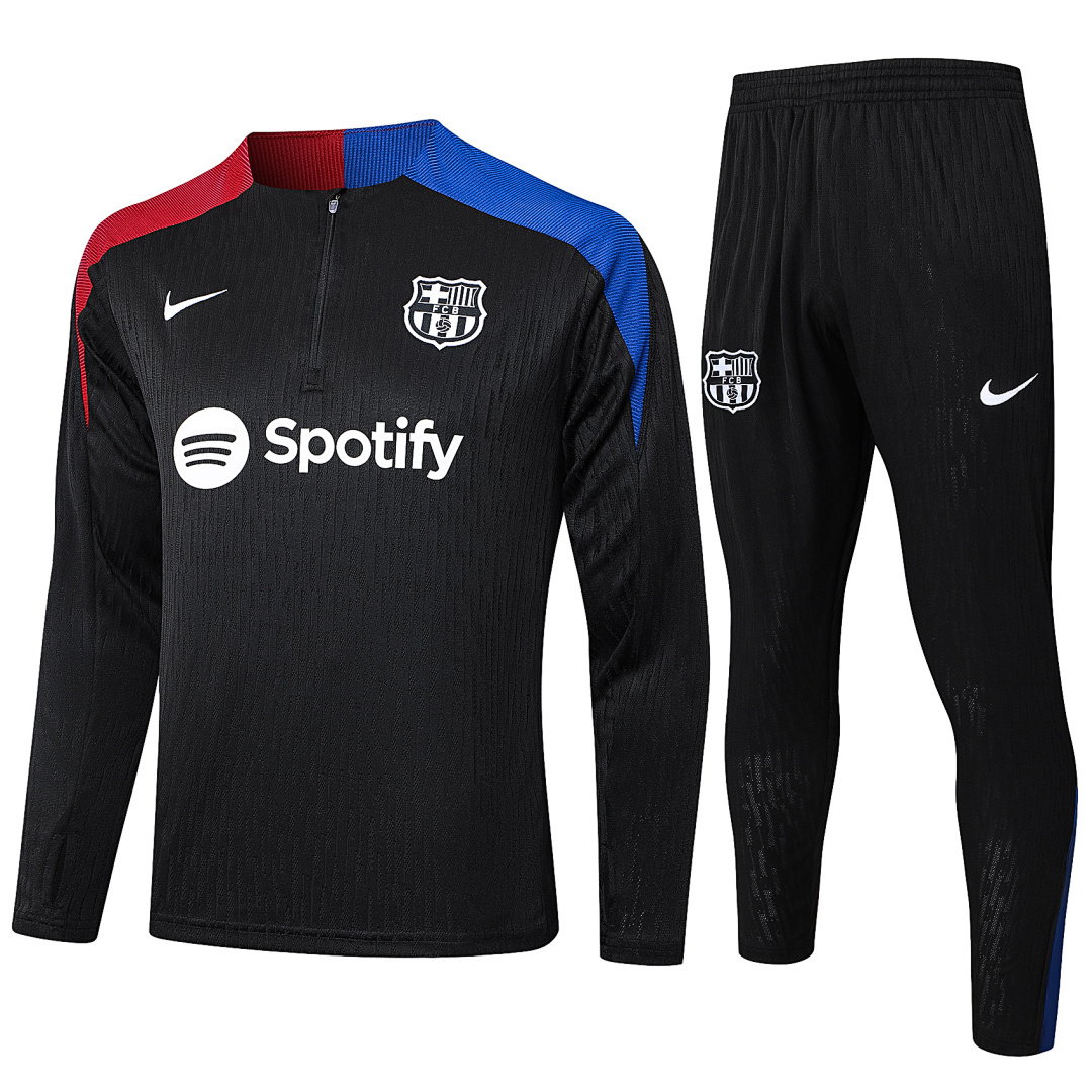 24/25 Barcelona Half-Zip Men's Training Kit Black Player Version