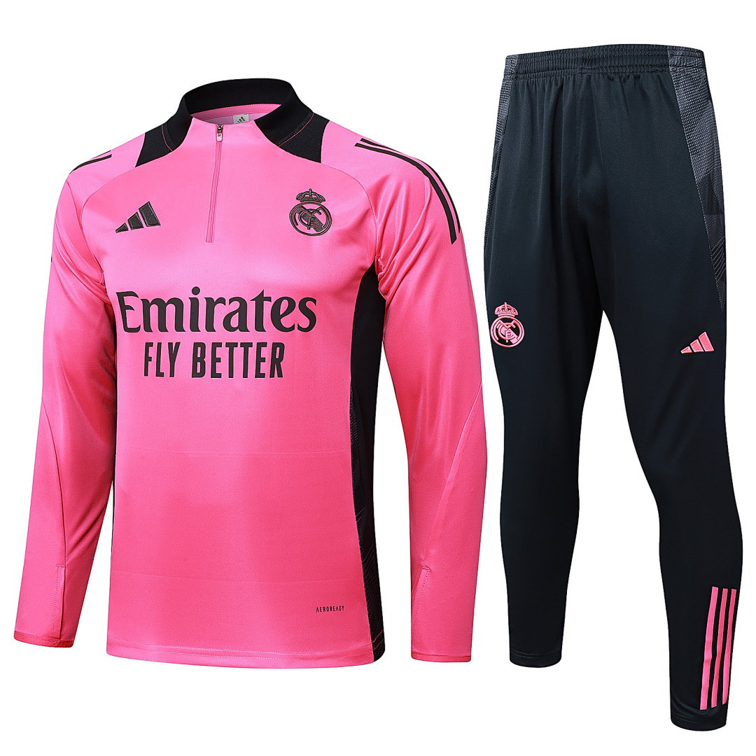 24/25 Real Madrid Half-Zip Men's Training Kit Neon Pink