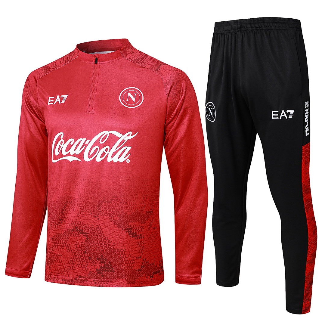 24/25 Napoli Half-Zip Men's Training Kit Red Print