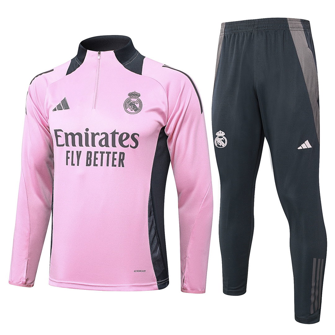 24/25 Real Madrid Half-Zip Men's Training Kit Pink