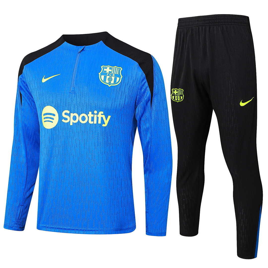 24/25 Barcelona Half-Zip Men's Training Kit Royal Blue Player Version