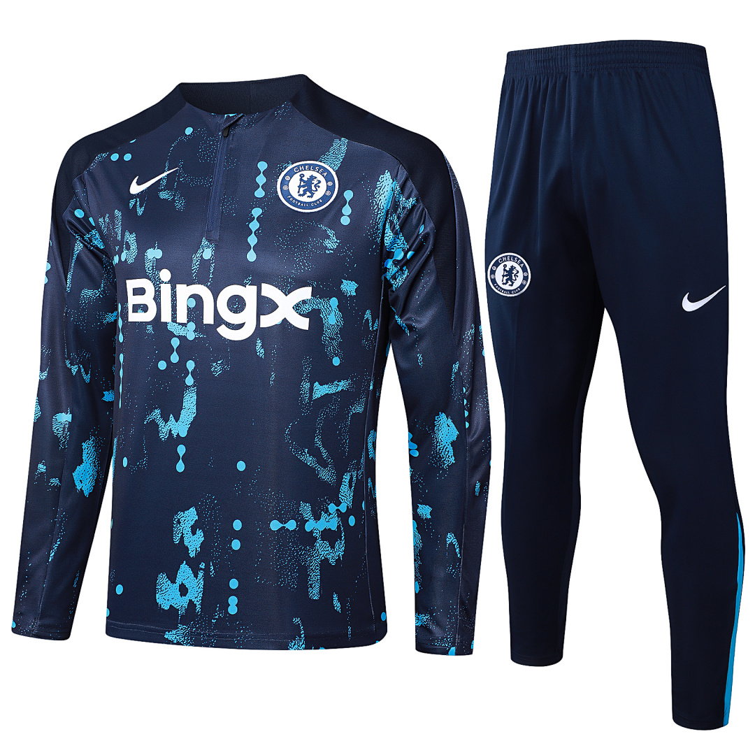 24/25 Chelsea Half-Zip Men's Training Kit Royal Blue Print
