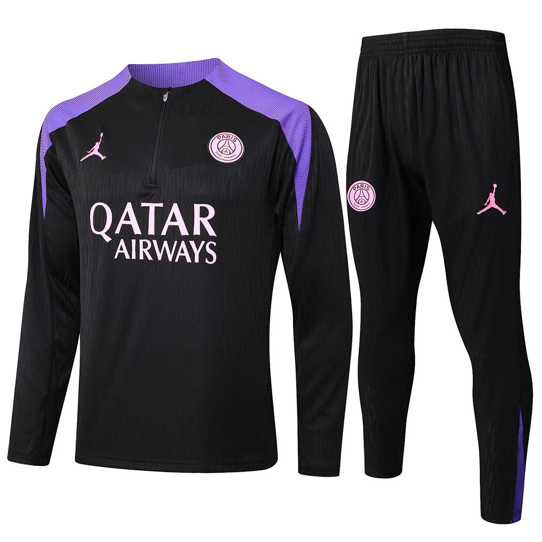 24/25 Jordan PSG Half-Zip Men's Training Kit Black Player Version