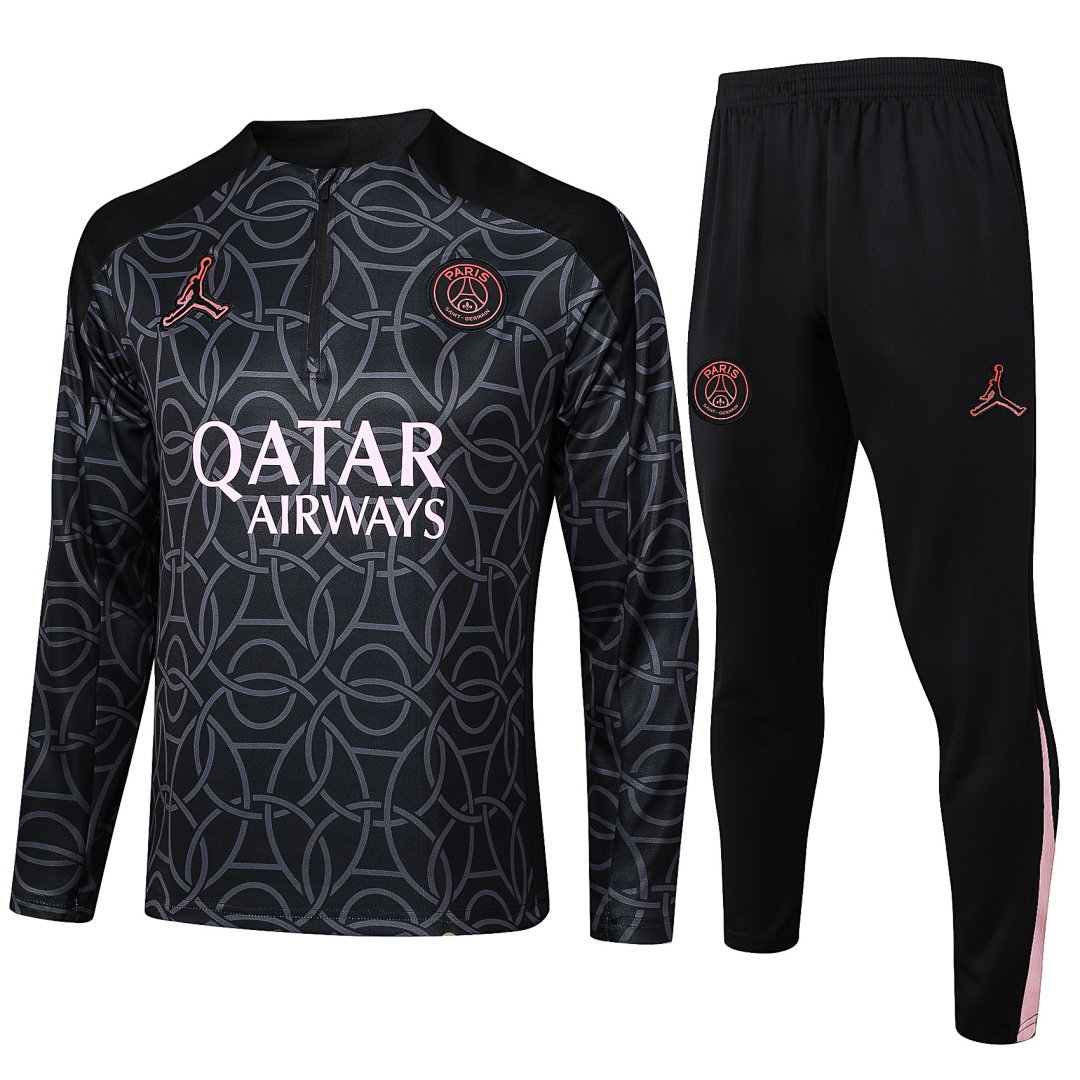 24/25 Jordan PSG Half-Zip Men's Training Kit Black Print