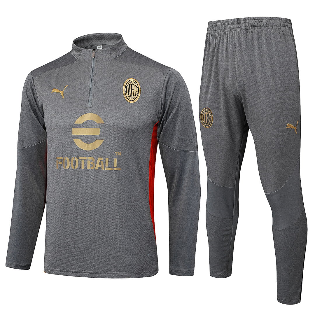 24/25 AC Milan Half-Zip Men's Training Kit Gray Player Version