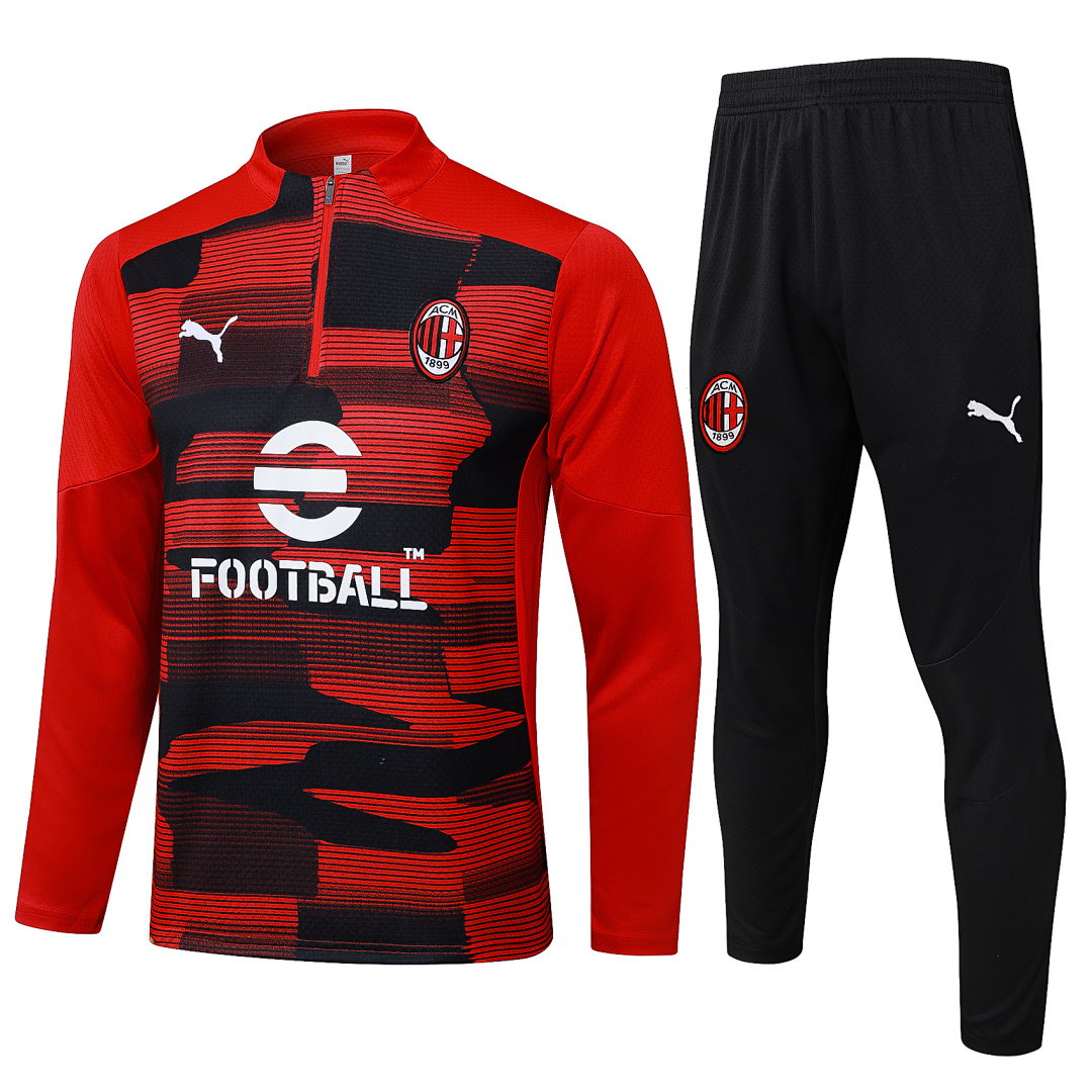 24/25 AC Milan Half-Zip Men's Training Kit Red Print Player Version