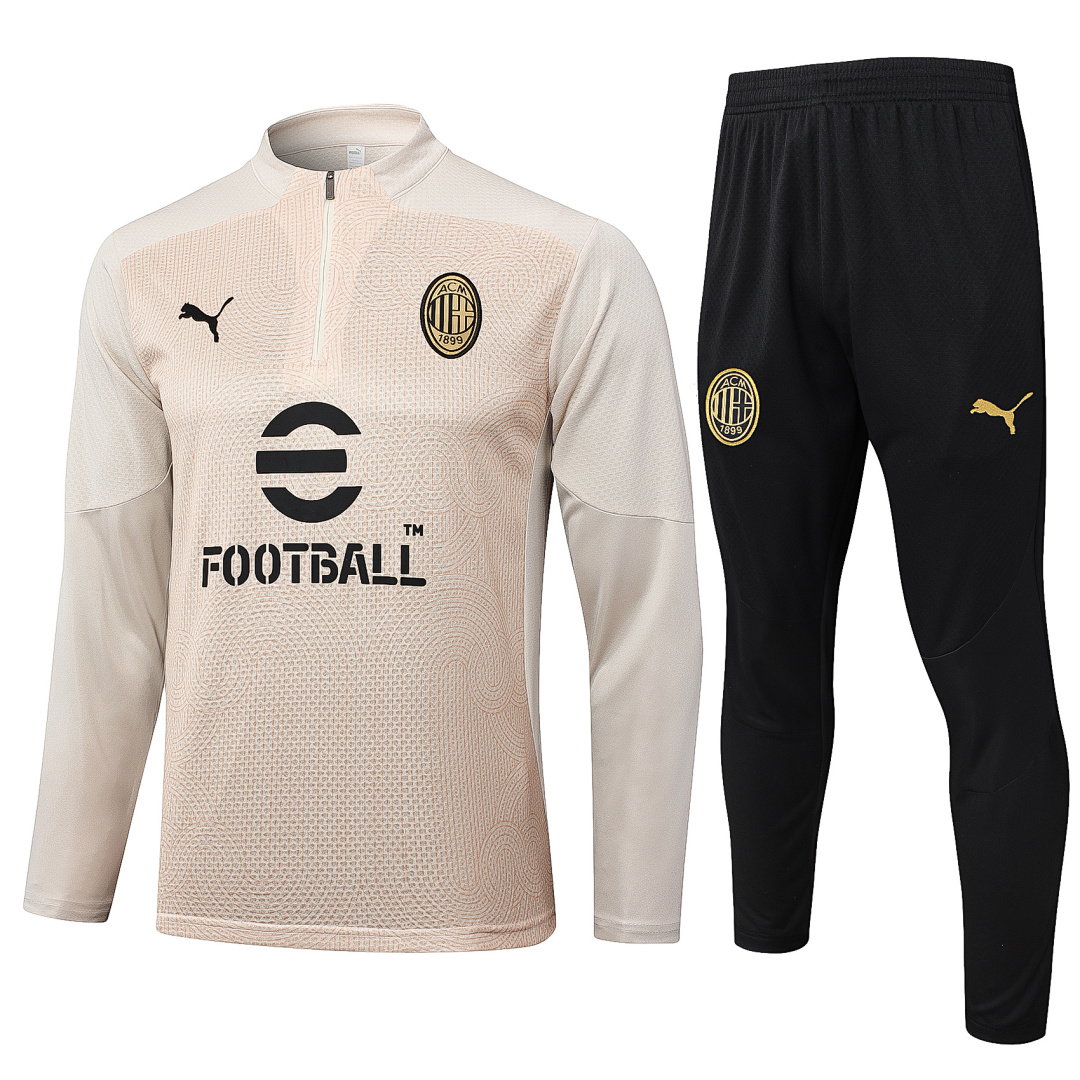 24/25 AC Milan Half-Zip Men's Training Kit Apricot Print Player Version