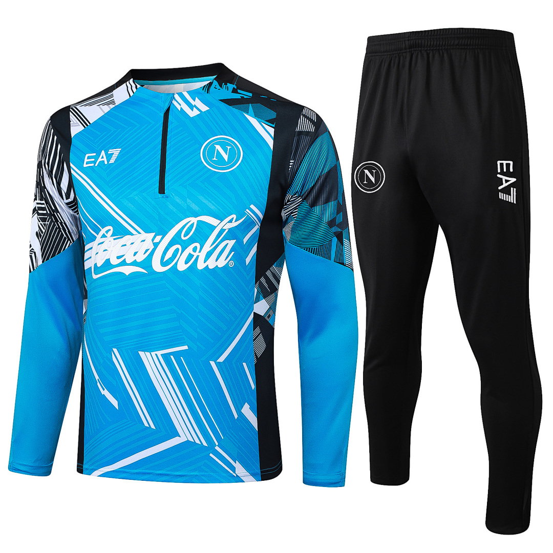 24/25 Napoli Half-Zip Men's Training Kit Aqua Blue Print