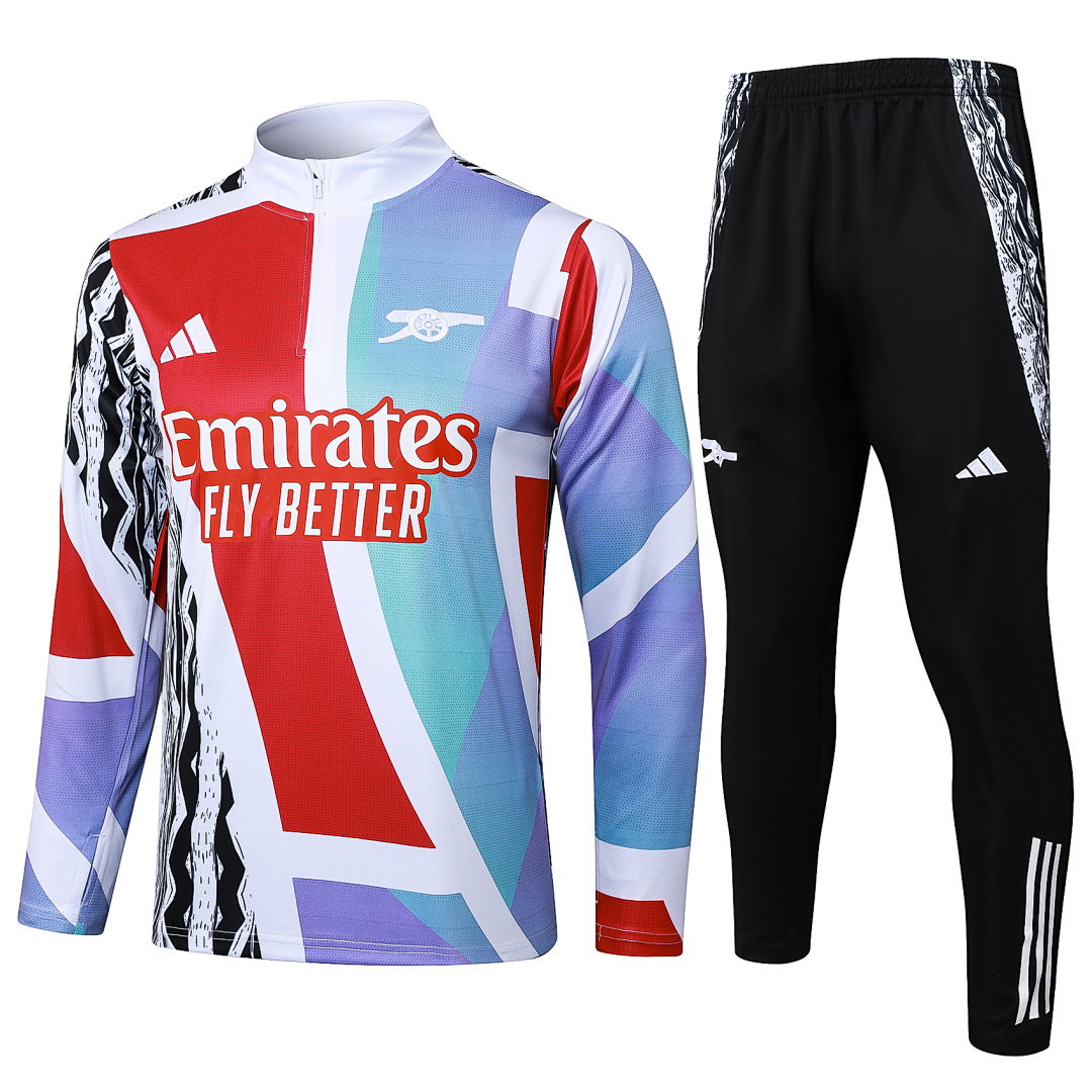 24/25 Arsenal Half-Zip Men's Training Kit Red White Green Print