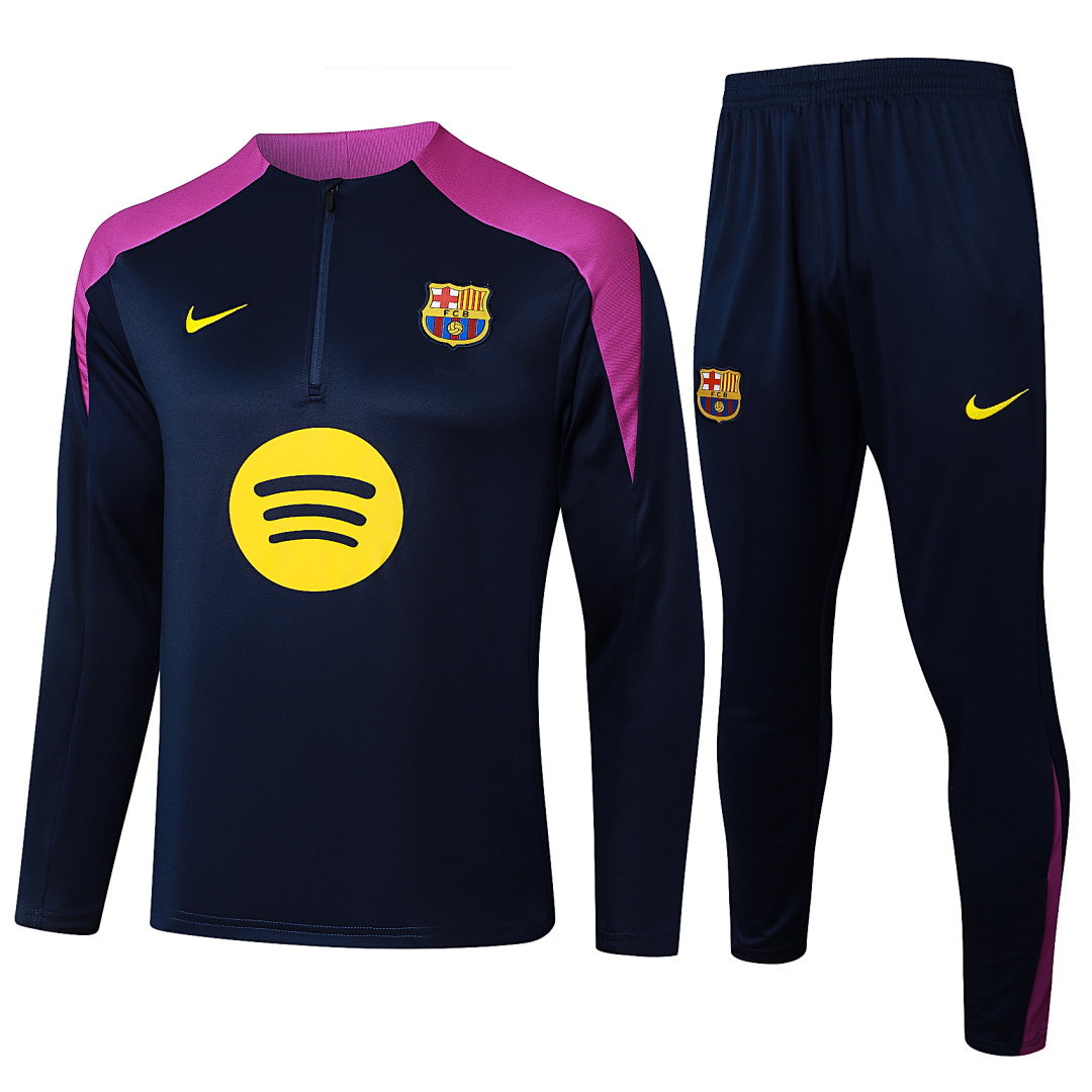 25/26 Barcelona Half-Zip Men's Training Kit Teal Shoulder Purple