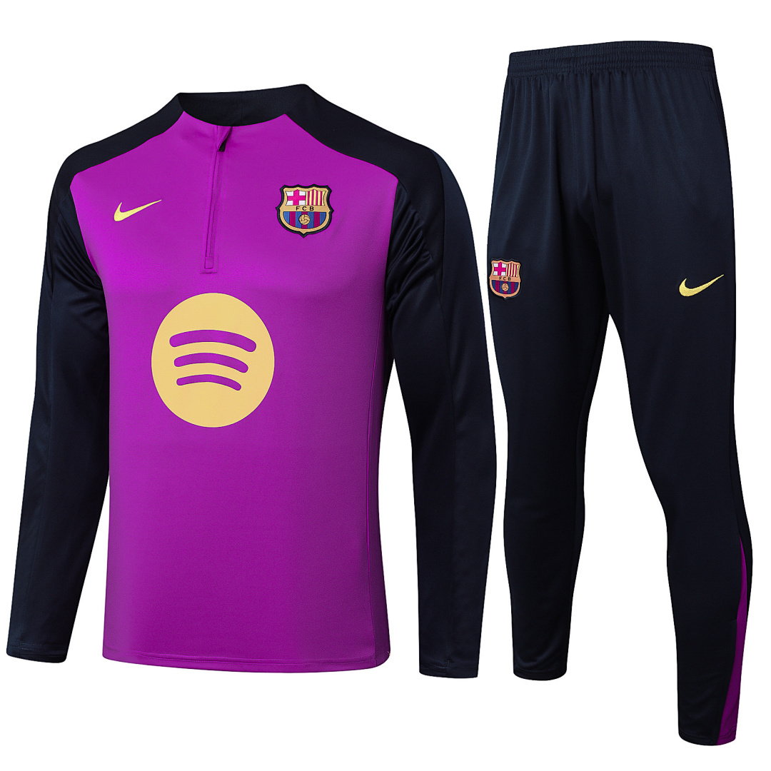 25/26 Barcelona Half-Zip Men's Training Kit Purple