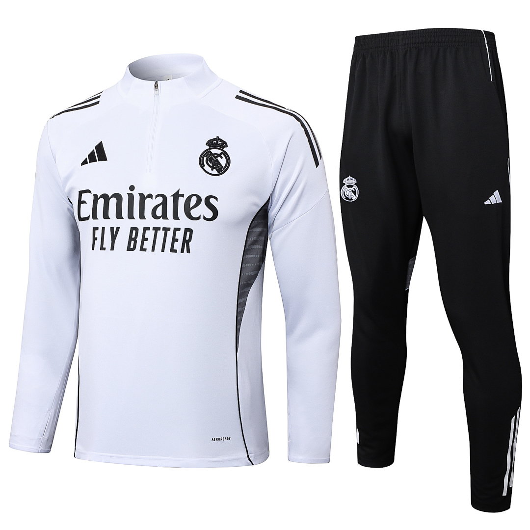 25/26 Real Madrid Half-Zip Men's Training Kit White