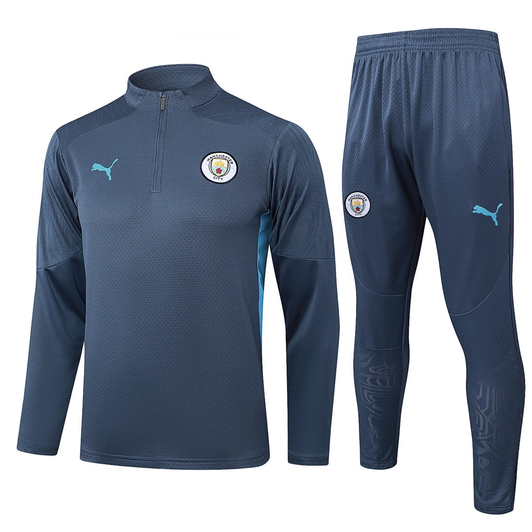 24/25 Manchester City Half-Zip Men's Training Kit Gray Player Version