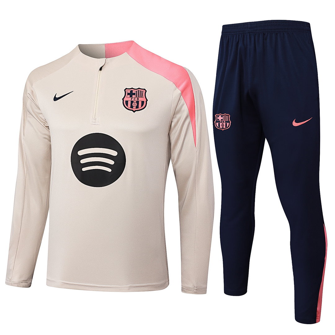 25/26 Barcelona Half-Zip Men's Training Kit Cream