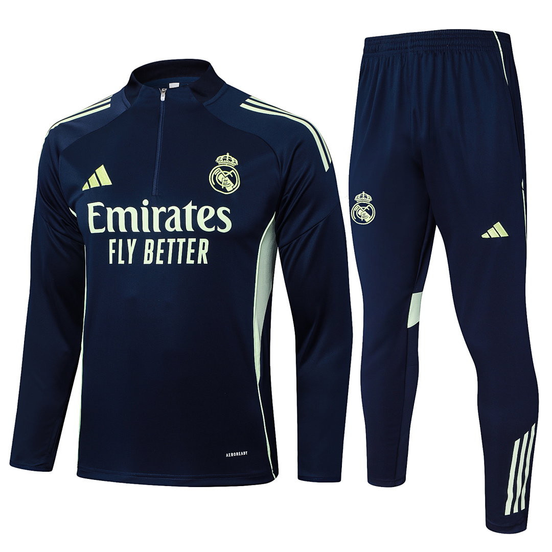 25/26 Real Madrid Half-Zip Men's Training Kit Teal