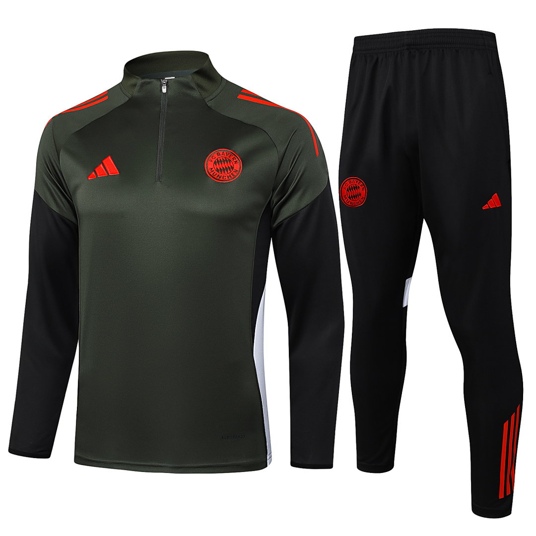 25/26 Bayern Munich Half-Zip Men's Training Kit Dark Green